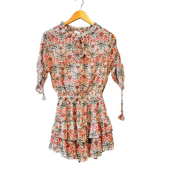 Misa Becca Somerset Ruffles Short Sleeve Dress Size S Small - Picture 2 of 8